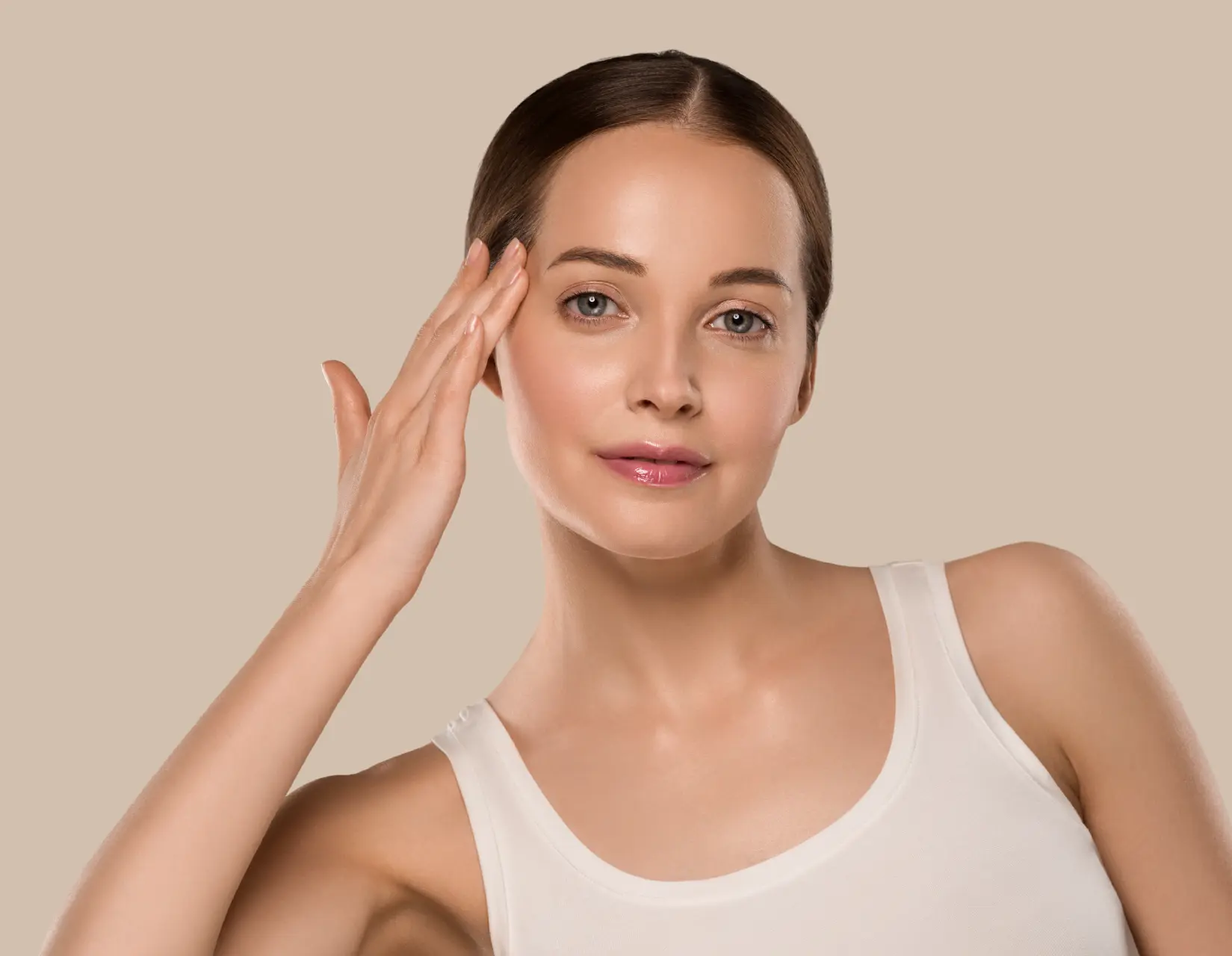beauty-healthy-skin-woman-touching-her-face-beautiful-female-color-background-brown